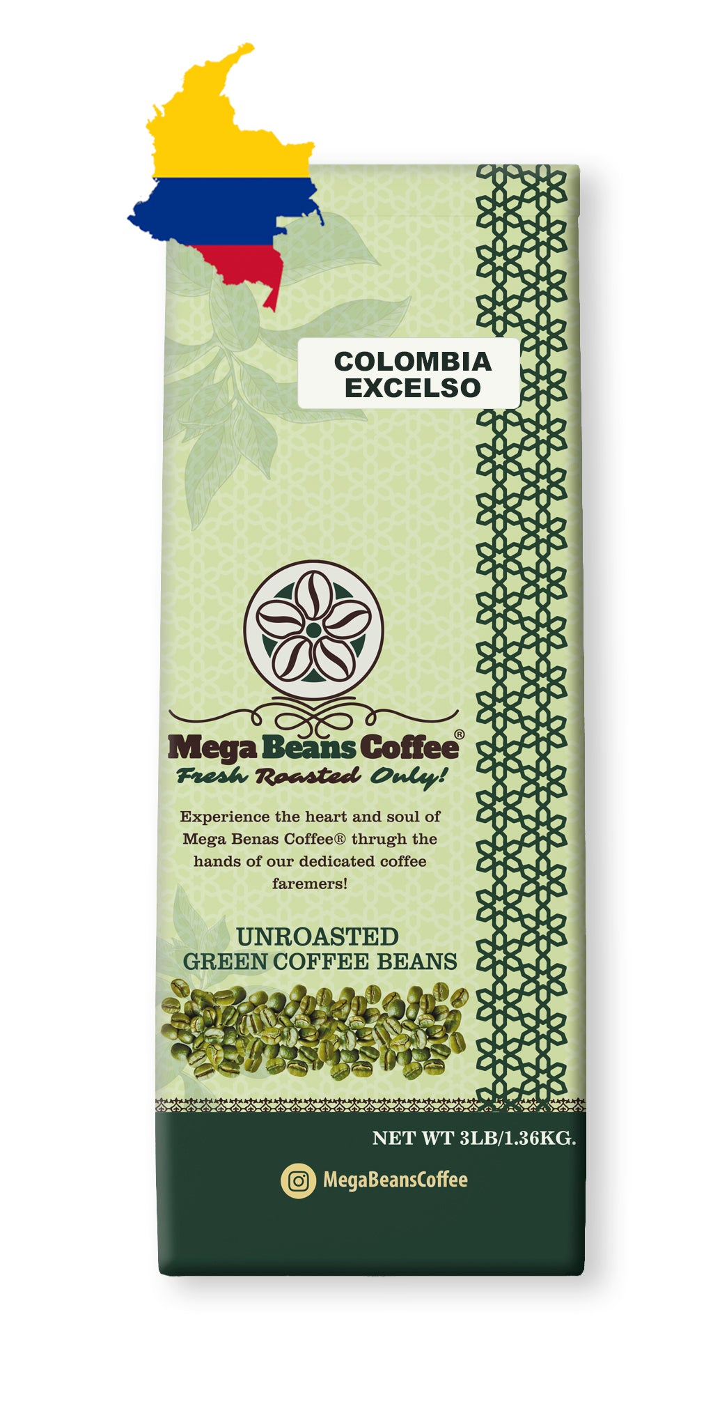 Colombia Excelso / Unroasted Green Whole Bean Coffee