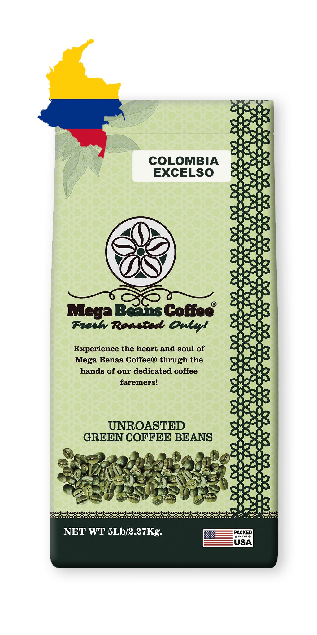 Colombia Excelso / Unroasted Green Whole Bean Coffee