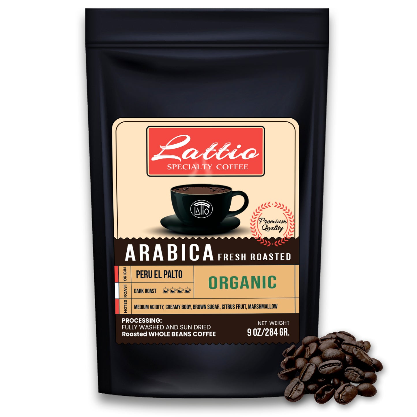 Lattio Peru El Palto Organic (Whole Beans)