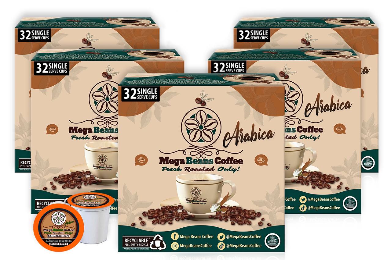 Mega Beans Single Serve Coffee Pods - Dark Roast
