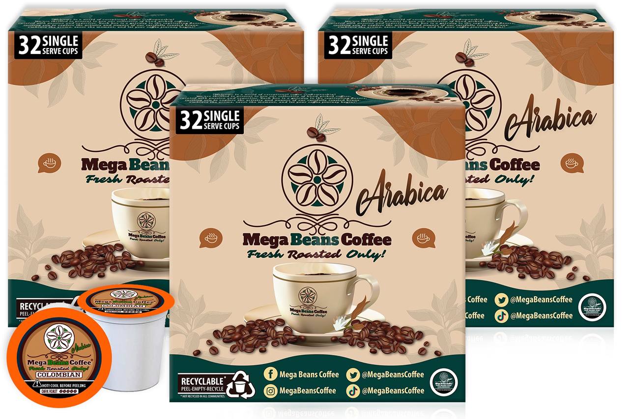 Mega Beans Single Serve Coffee Pods - Dark Roast