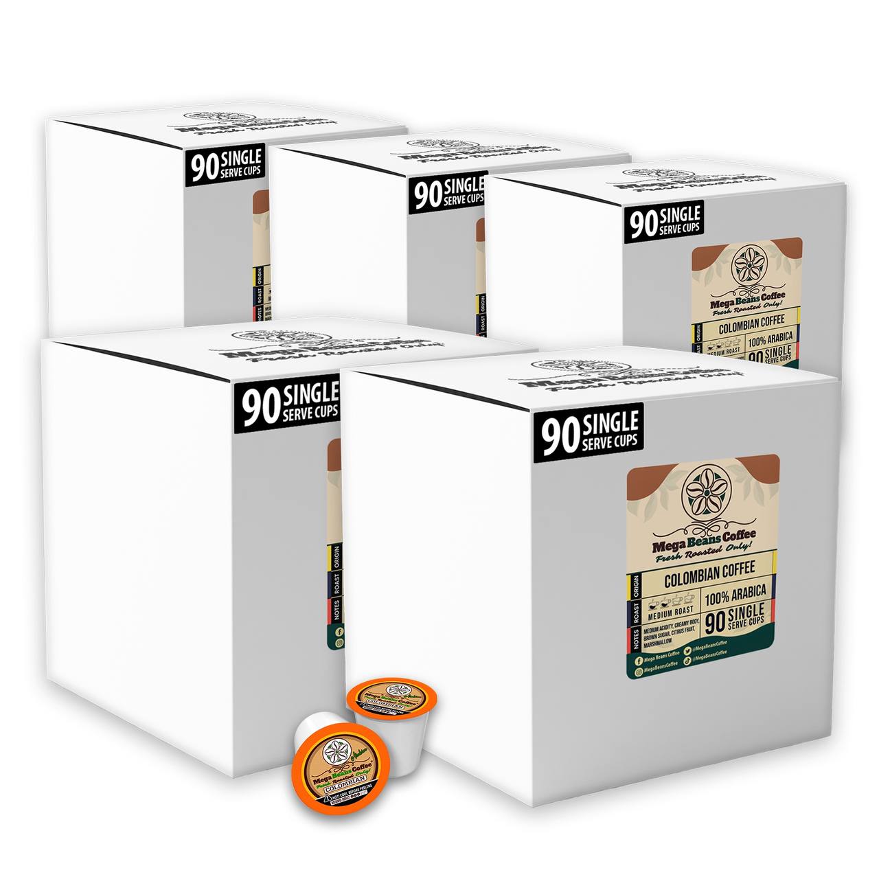 Mega Beans Coffee" Single Serve Coffee Pods (from 90 to 450 single serve pods)