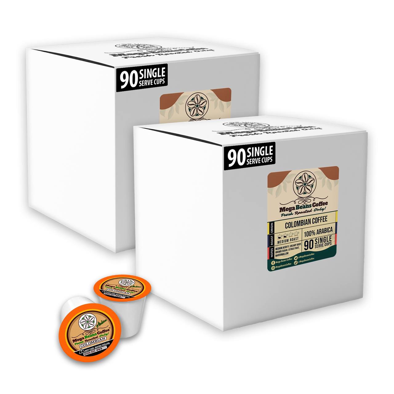 Mega Beans Coffee" Single Serve Coffee Pods (from 90 to 450 single serve pods)