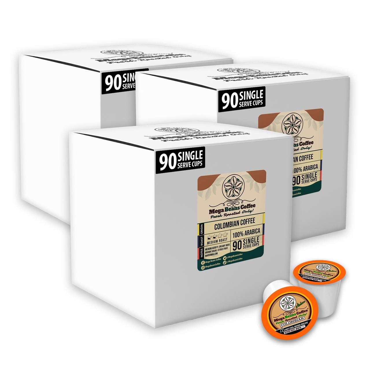 Mega Beans Coffee" Single Serve Coffee Pods (from 90 to 450 single serve pods)