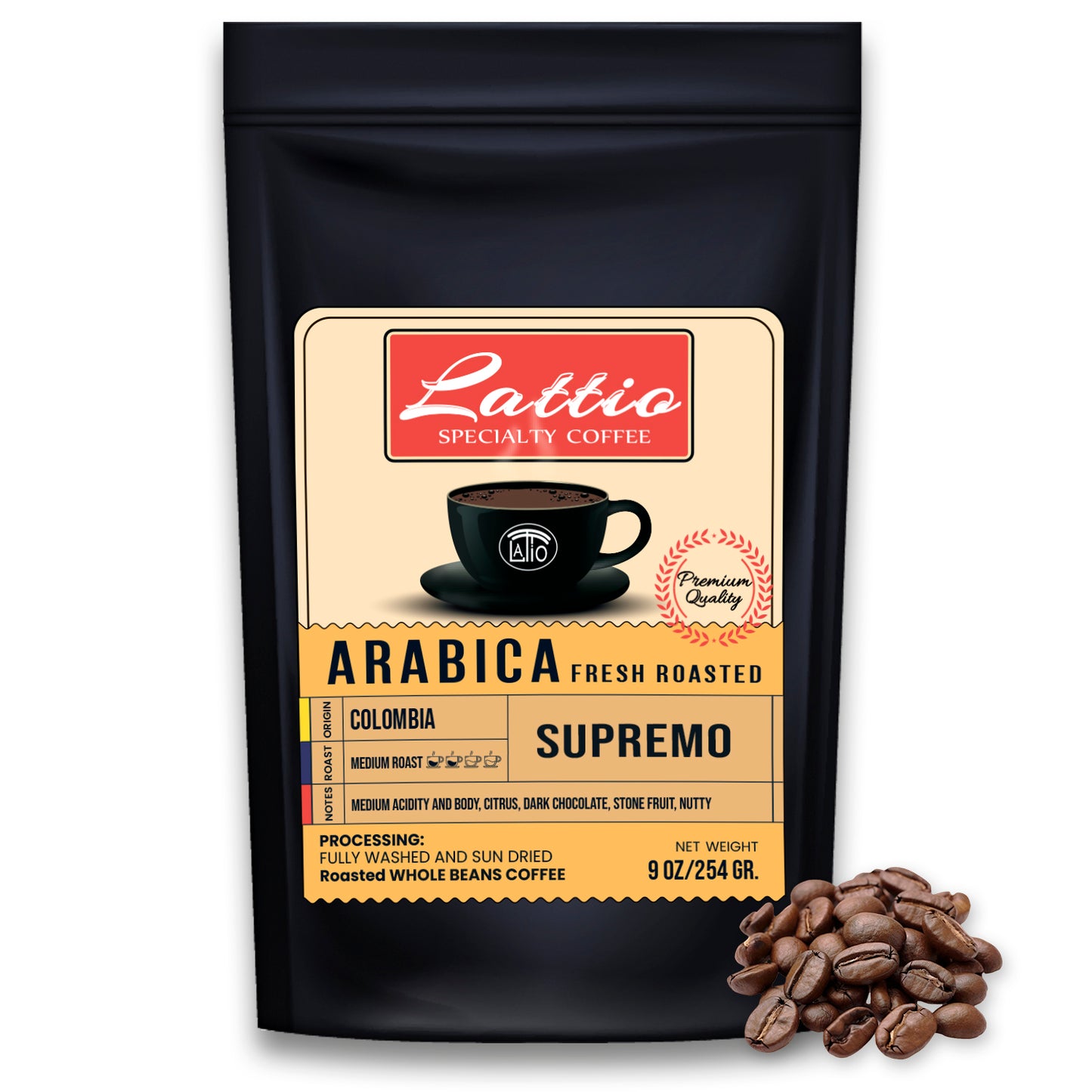 Lattio Colombia Supremo (Whole Beans)