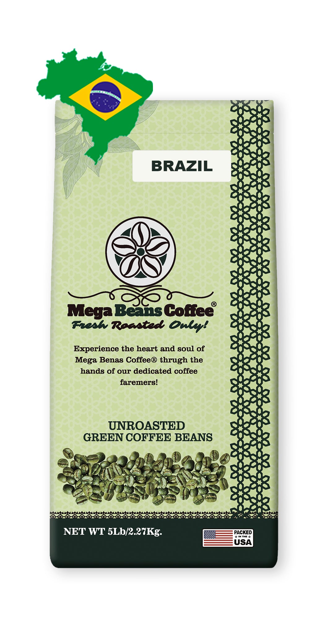 Brazil / Unroasted Green Whole Bean Coffee