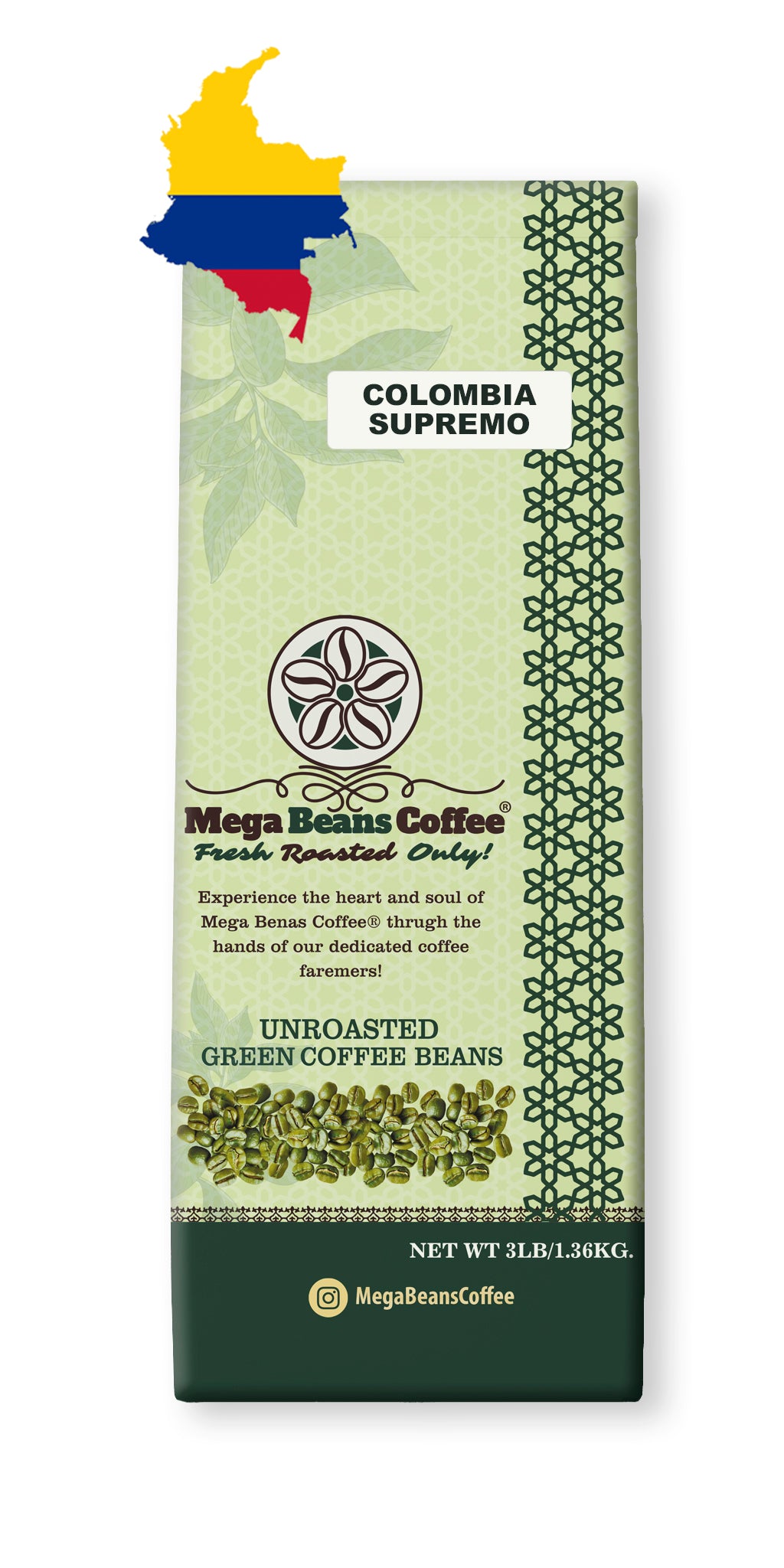 Colombia Supremo / Unroasted Green Whole Bean Coffee