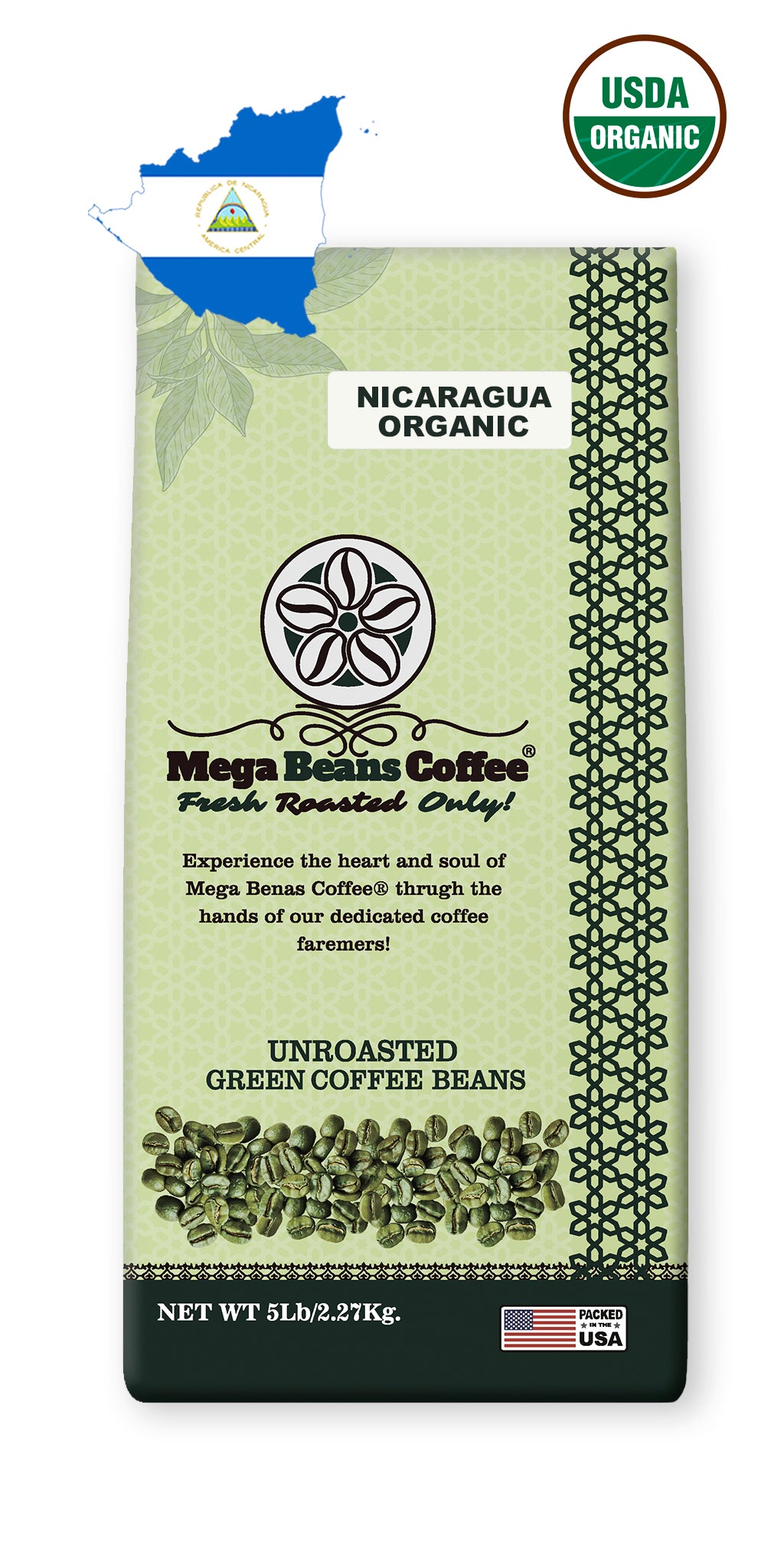 Nicaragua Organic / Unroasted Green Coffee Beans