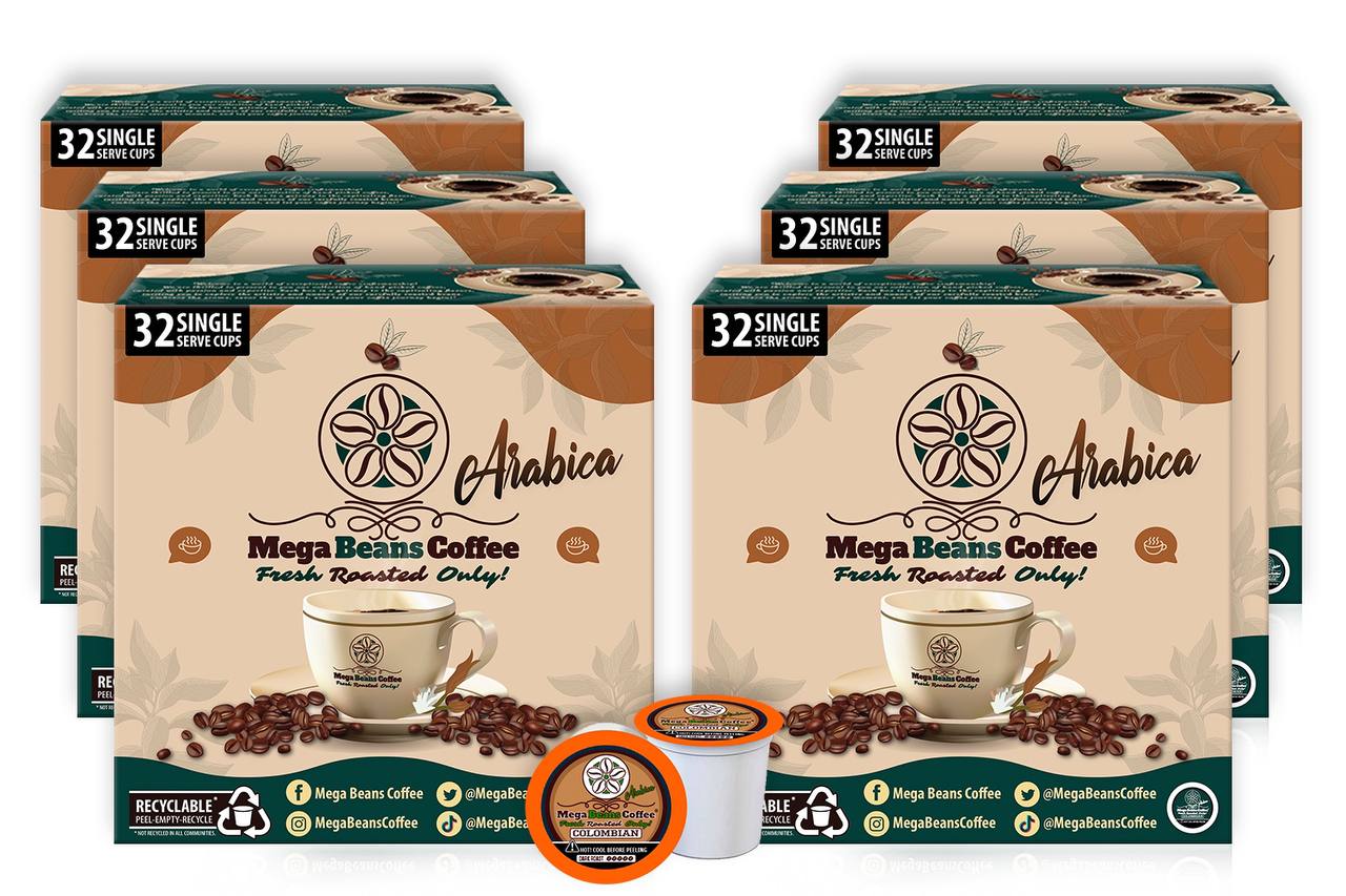 Mega Beans Single Serve Coffee Pods - Dark Roast